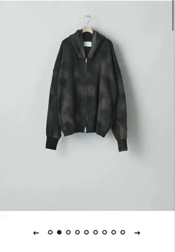 stein DISCOLORATION RIB KNIT ZIP HOODIE