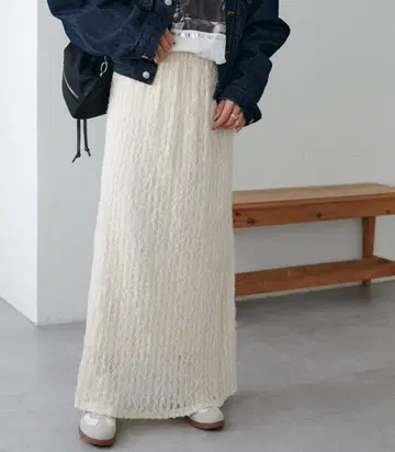 레이스 내로우 스커트 discort 롱 스커트