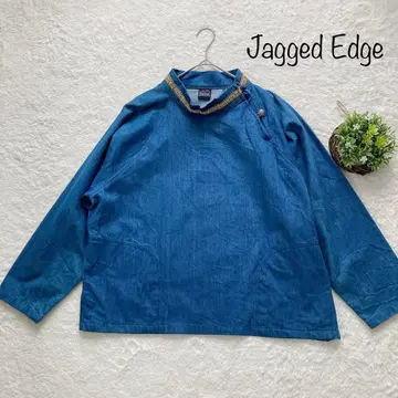 Jagged Edge 데님 래글런 풀오버 긴팔 자켓 M