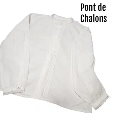 Pont de Chalons 화이트 긴팔 블라우스 핀턱 레이스