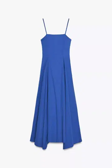 ZARA 비대칭 포플린 미디 원피스