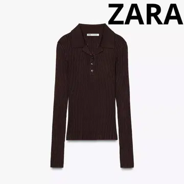 [ 택 포함 새상품 ] ZARA 폴로 니트 브라운 초콜릿 L 사이즈