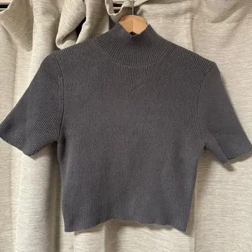 ZARA 크롭 기장 반팔 니트