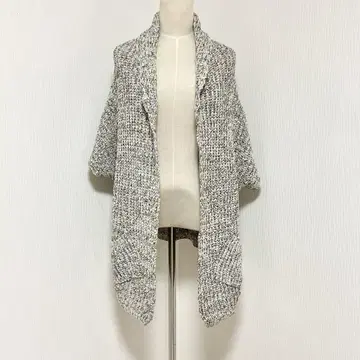 ZARA 프론트 오픈 5부 소매 드롭 숄더 니트 가디건