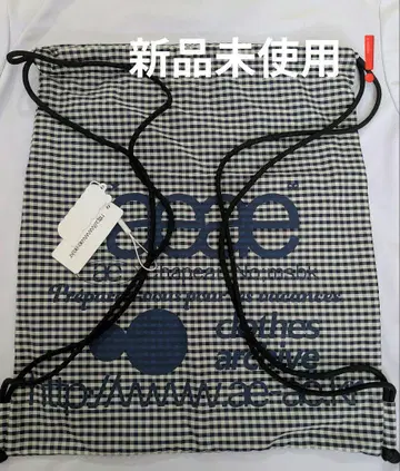 미사용 새상품 WEB LOGO CHECK GYM SACK [BLUE]