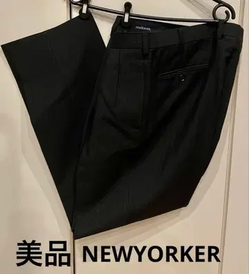 새상품급 NEWYORKER 뉴요커 슬랙스 블랙 스트라이프