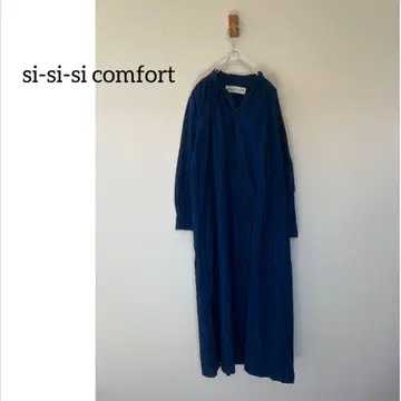 si-si-si comfort 네이비 롱 원피스 긴팔 루즈핏