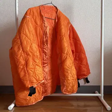 오렌지 퀼팅 자켓 M 사이즈