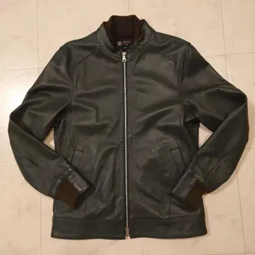 MICHEL KLEIN 가죽 싱글 라이더 자켓 46