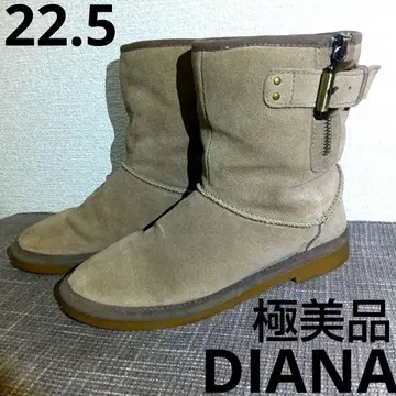 컨디션 최상 DIANA 엔지니어 부츠 무스탕 스웨이드 베이지 22.5