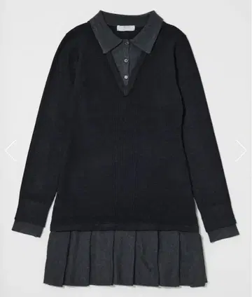 [ MOUSSY ] LAYERED KNIT 미니 드레스 블랙 긴팔