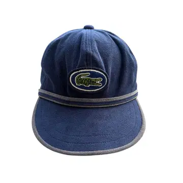 Vintage LACOSTE 스웨이드 캡 네이비