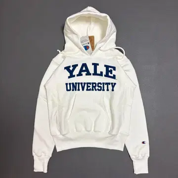 새상품 Champion 리버스 위브 후드티 YALE 단색 택 USA제
