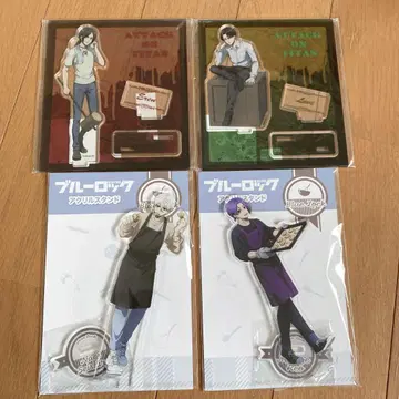 진격의 거인 엘렌 리바이 아크릴 스탠드 작업옷 블루 록 나기 레오 묶음