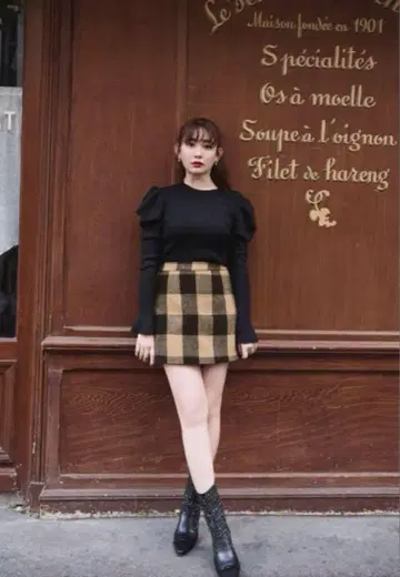 herlipto Etoile Block Check Skort