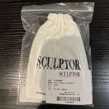 크로스 가죽 스트랩 지갑 [ sculptor ] black