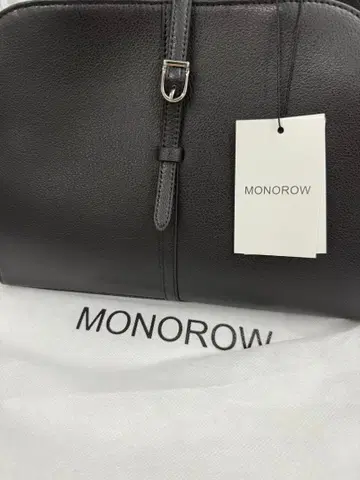 MONOROW 블랙 가죽 핸드백