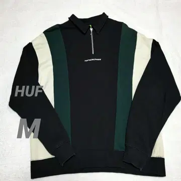 HUF WORLDWIDE 20주년 기념 하프 지퍼 맨투맨 M