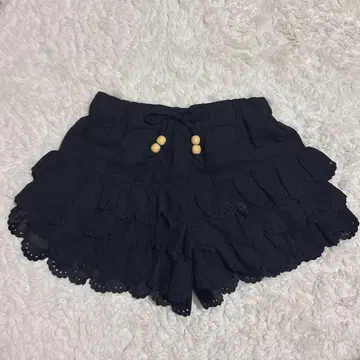 밑단 스캘럽 레이스 티어드 팬츠