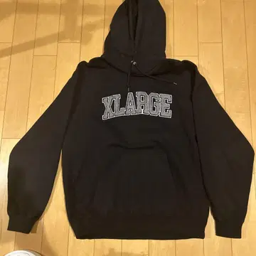 XLARGE 블랙 후드 부착 후드티 XL