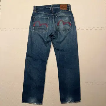 [초와이드] EVISU 레드 갈매기 셀비지 데님 적이 (L 상당)