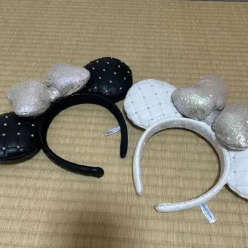 미니 마우스 머리띠 블랙 화이트