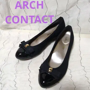 ARCH CONTACT 리본 포함 플랫슈즈 블랙