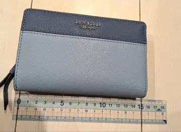 kate spade 이단 접이식 지갑 그레이/네이비