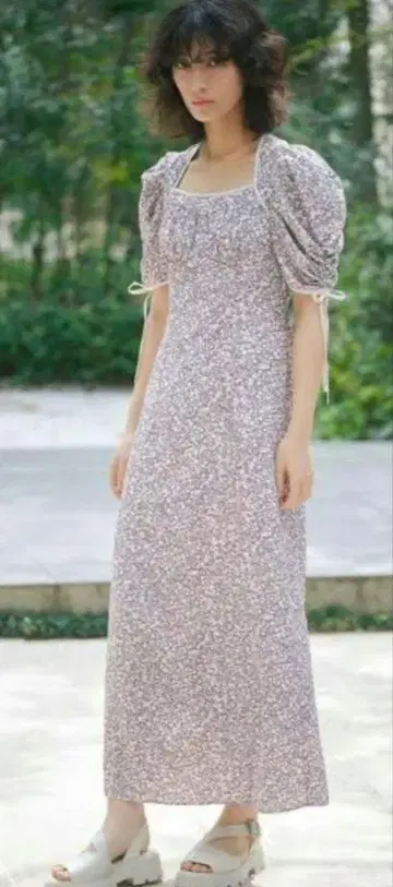 스나이델 라벤더 롱 원피스 꽃무늬 귀여움