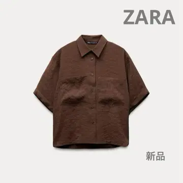 [ 새상품 ] ZARA 셔츠 반팔 브라운