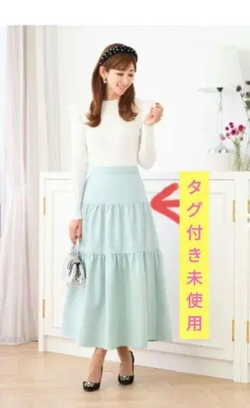 허리밴딩 티어드 스커트 Prima Scherrer 색상:색스