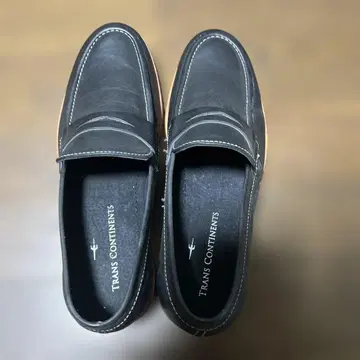 TRANS CONTINENTS 블랙 로퍼 천연 가죽 25cm 새상품