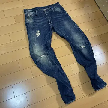 G-STAR RAW 데미지 가공 입체 재단 청바지 이탈리아제