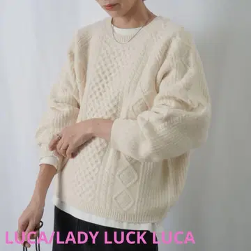 LUCA/LADY LUCK LUCA 새상품급 케이블 니트 스웨터 아이보리