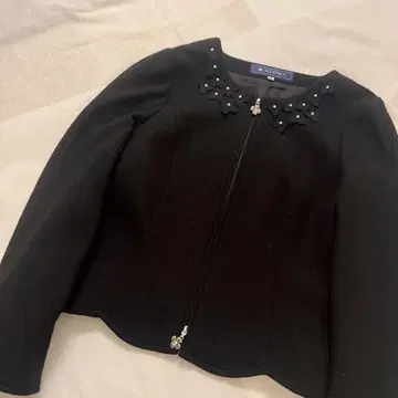 M'S GRACY 블랙 집업 가디건 36 꽃