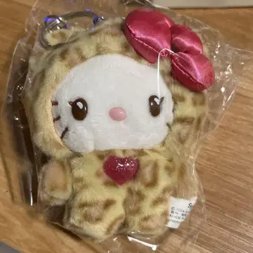 산리오 레오파드 무늬 후드 부착 키링