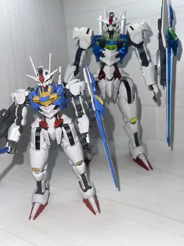 건담 프라모델 풀 메카닉스 & HG 에어리얼 완성품 2체 세트