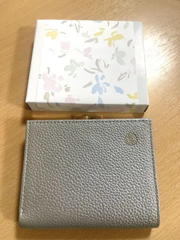 황거 지갑 접이식 가마구치 실버 은