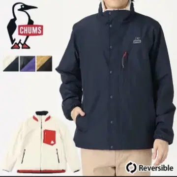 CHUMS 리버서블 보아 자켓 고어텍스 네이비 화이트