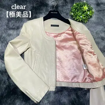 [ 컨디션 최상 ] clear 노카라 자켓 최상급 램스킨 천연 가죽 더블