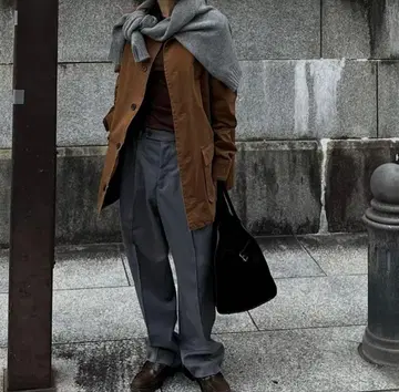 ok.soon new tapered slacks gray 2
