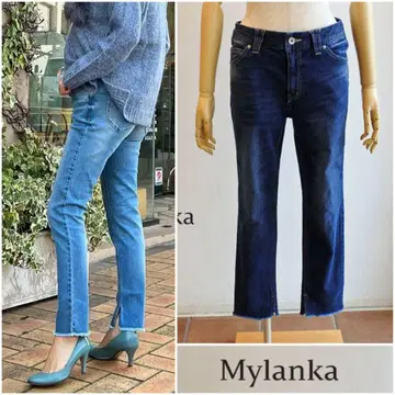 [ 미사용 ] Mylanka 정가 16280엔 미란카 스트레치 데님 팬츠