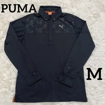 [ 새상품급 ] PUMA 골프 긴팔 피케 셔츠 M 블랙 속기모