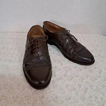 BERGMMO 이탈리아제 가죽 신발 다크 브라운 가죽 27~28cm