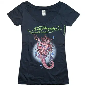 USA제 Ed Hardy T셔츠 머메이드 블랙