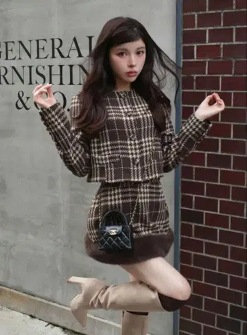 Darich 다리치 숏 트위드 자켓 미니 스커트 셋업
