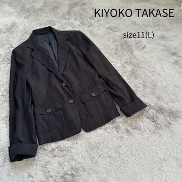 KIYOKO TAKASE 테일러드 자켓 자켓 스웨이드 느낌 L 블랙