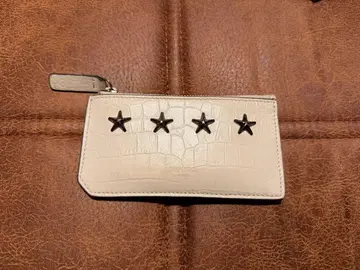 JIMMY CHOO 프래그먼트 케이스 악어 엠보싱 카드 케이스 화이트