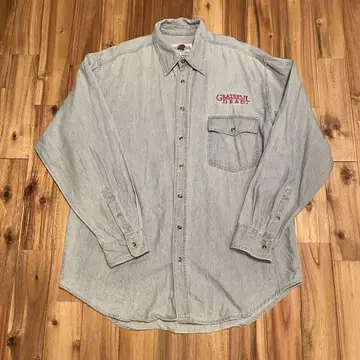 90s 그레이트풀 데드 셔츠 데님 스컬 L 긴팔 레어