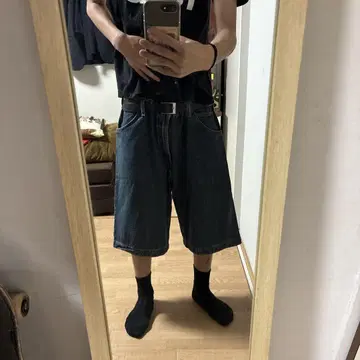 하프 데님 하프 팬츠
